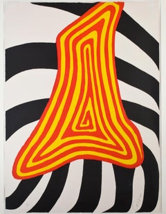 Vintage "Zebra Jaune et Zebra Noir, " original color lithograph by Alexander Calder