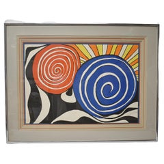 Alexander Calder "Red & Blue Spirals with Sun", Lithography 40/50