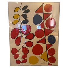 Alexander Calder Signed & Numbered 37/100 Vertical flags Lithograph 1970's