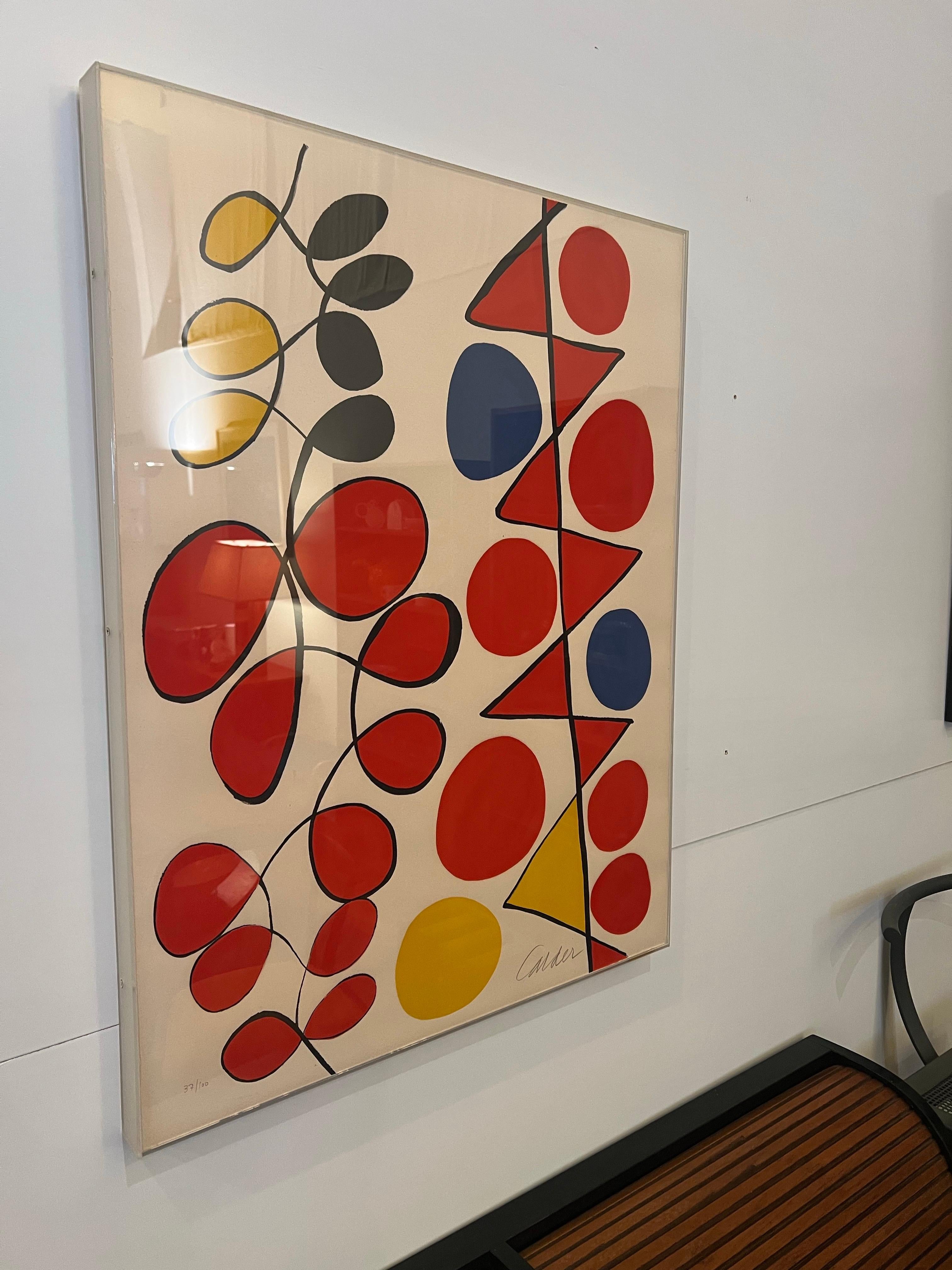 American Alexander Calder Signed & Numbered 37/100 Vertical flags Lithograph 1970's