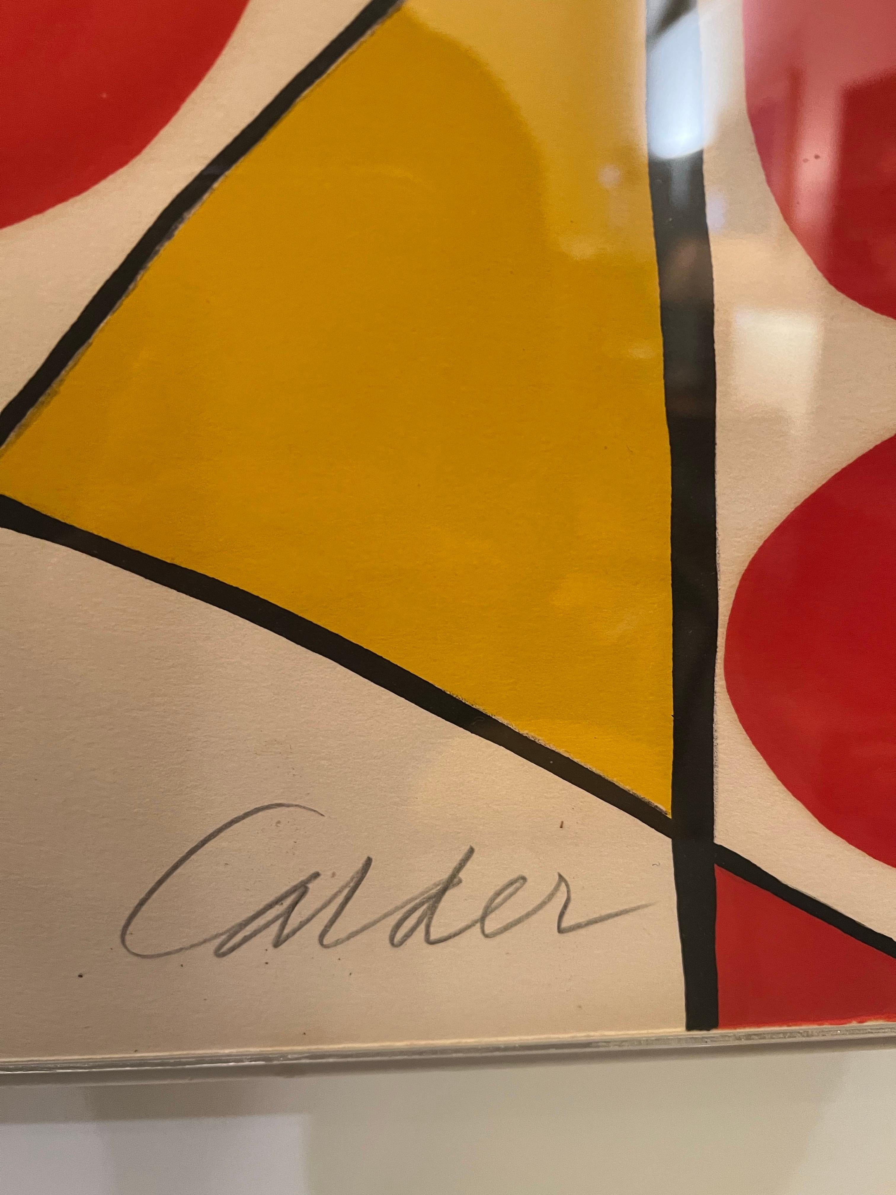 Plexiglass Alexander Calder Signed & Numbered 37/100 Vertical flags Lithograph 1970's