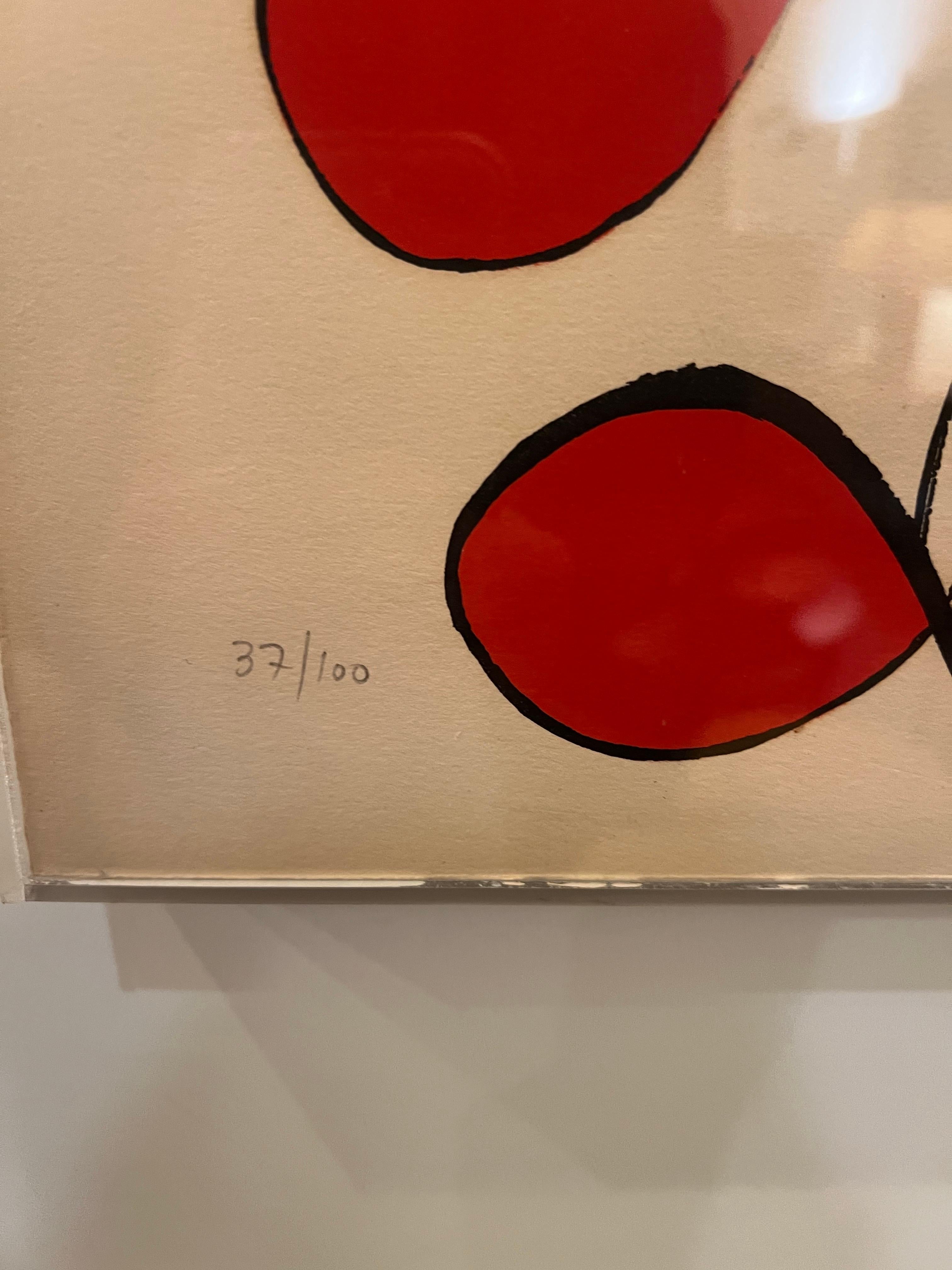 Alexander Calder Signed & Numbered 37/100 Vertical flags Lithograph 1970's 1