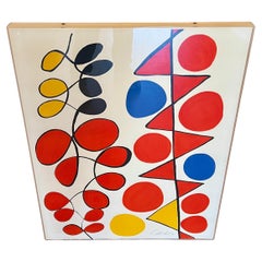 Alexander Calder Signed & Numbered 37/100 Vertical flags Lithograph 1970's