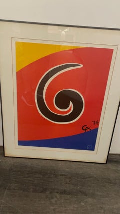 Alexander Calder Signed & Stamped Vintage Lithograph "Sky Swirl" 1974