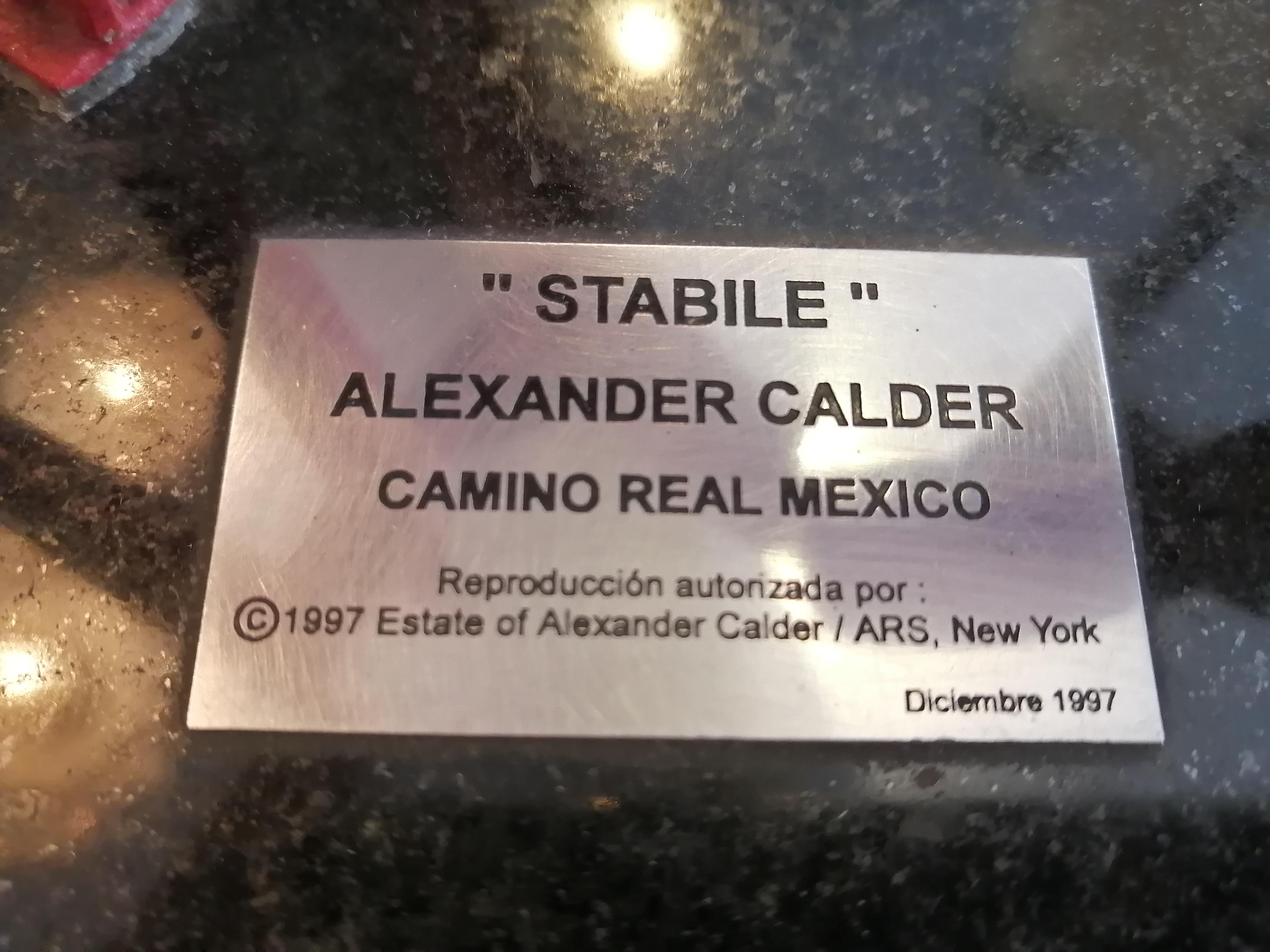 Alexander Calder Stabile at Hotel Camino Real Sculpture In Good Condition In Mexico City, MX