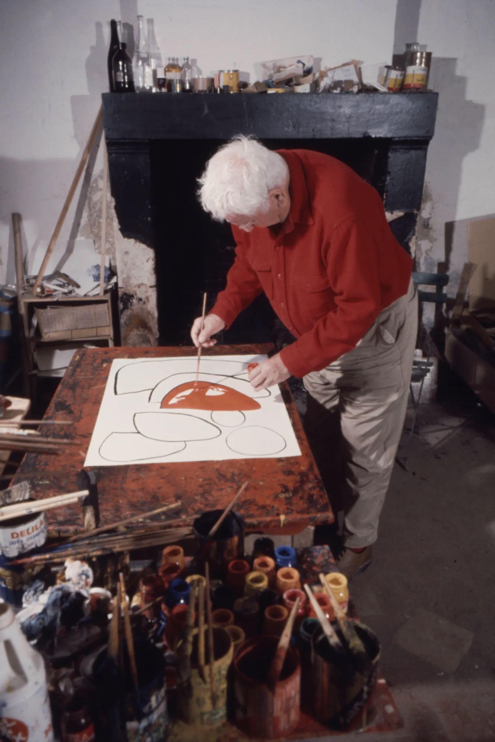 Carta Alexander Calder - Tre cipolle - Prova d'artista firmata su Vellum, 1965. in vendita