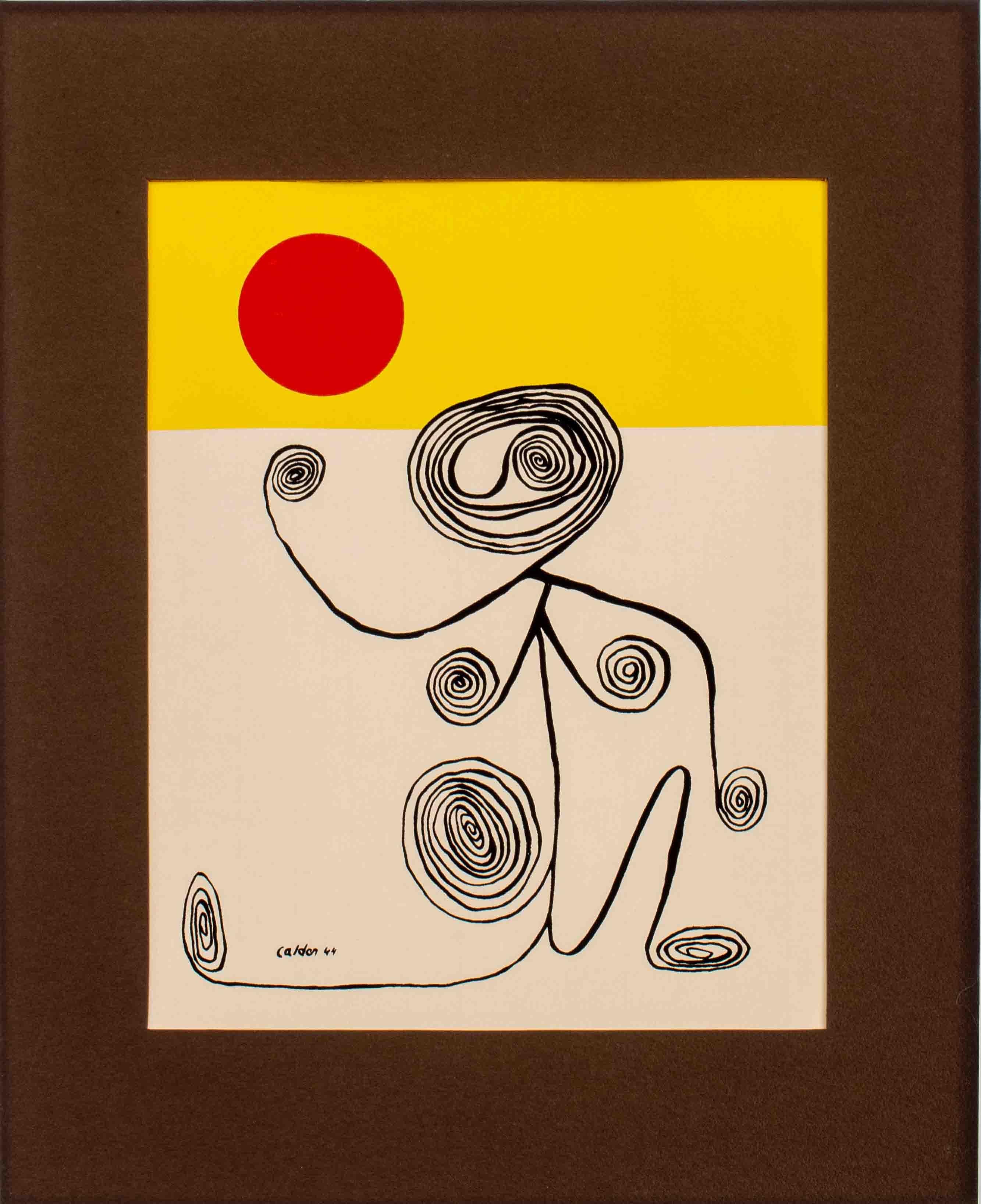 Alexander Calder (American, 1898 - 1976), Wire Figure, lithograph, 1944, signed in plate lower left, unframed.

Dimensions: Image: 13.75