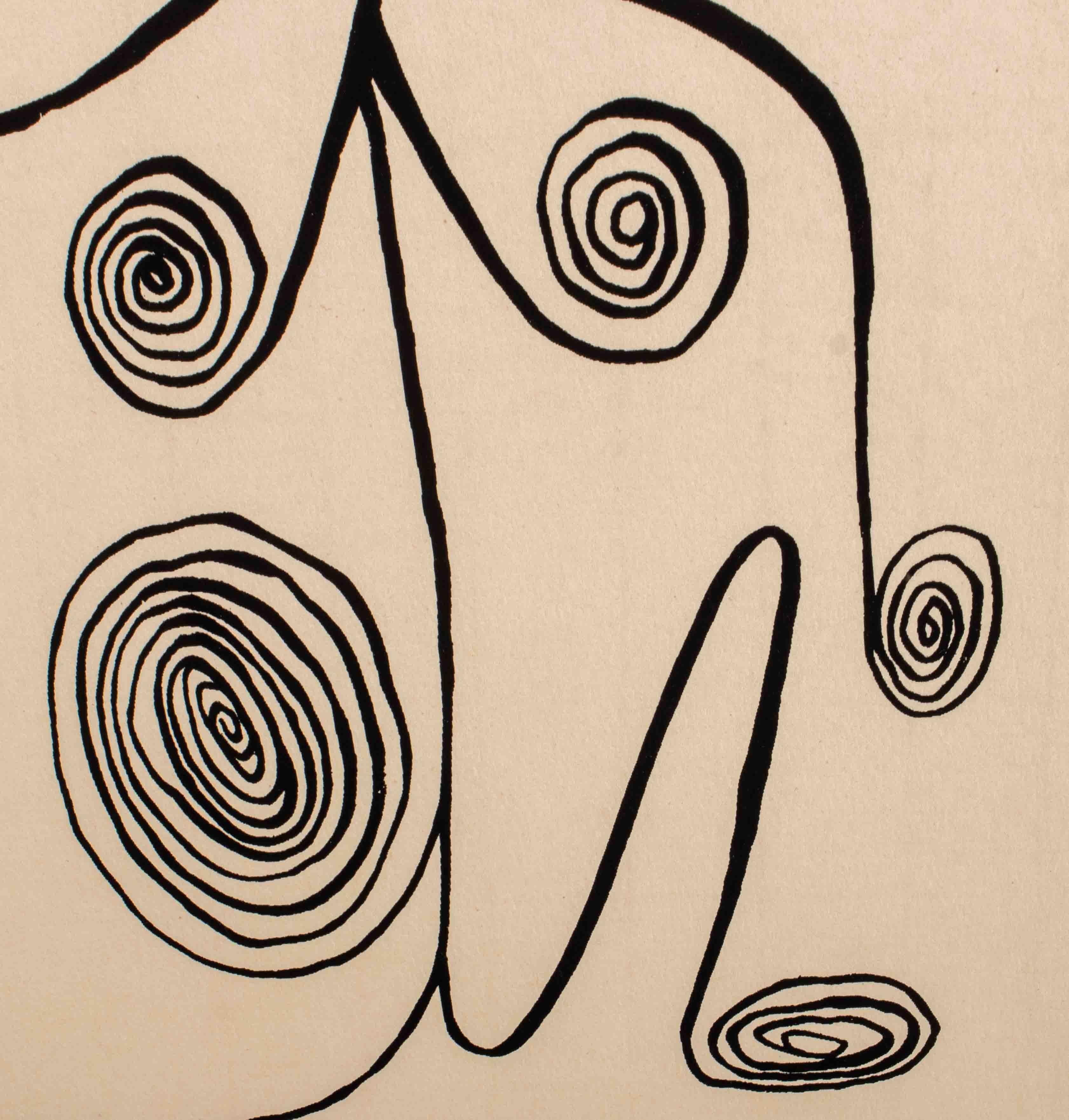 American Alexander Calder Wire Figure Lithograph For Sale