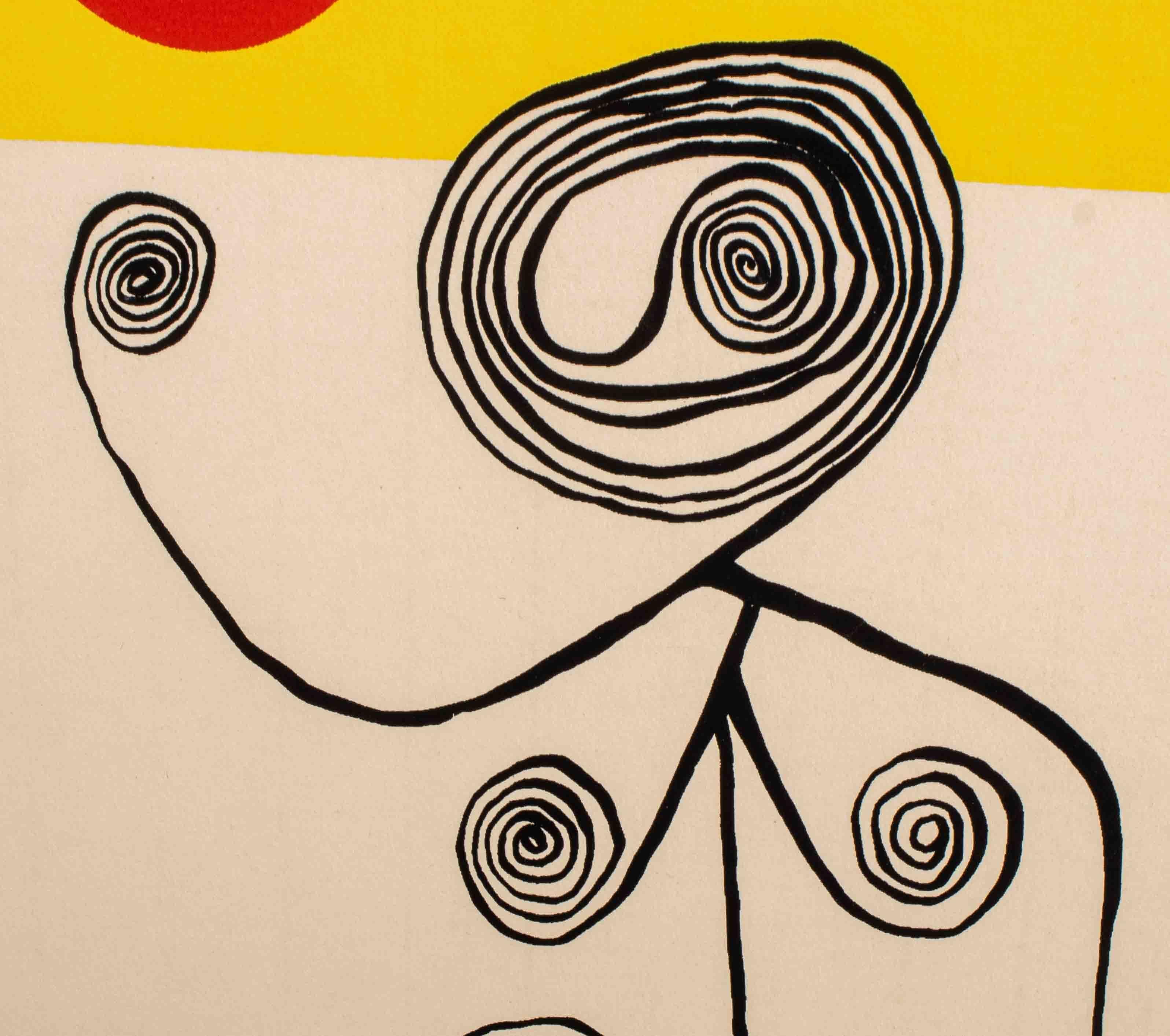Alexander Calder Wire Figure Lithograph In Good Condition For Sale In New York, NY
