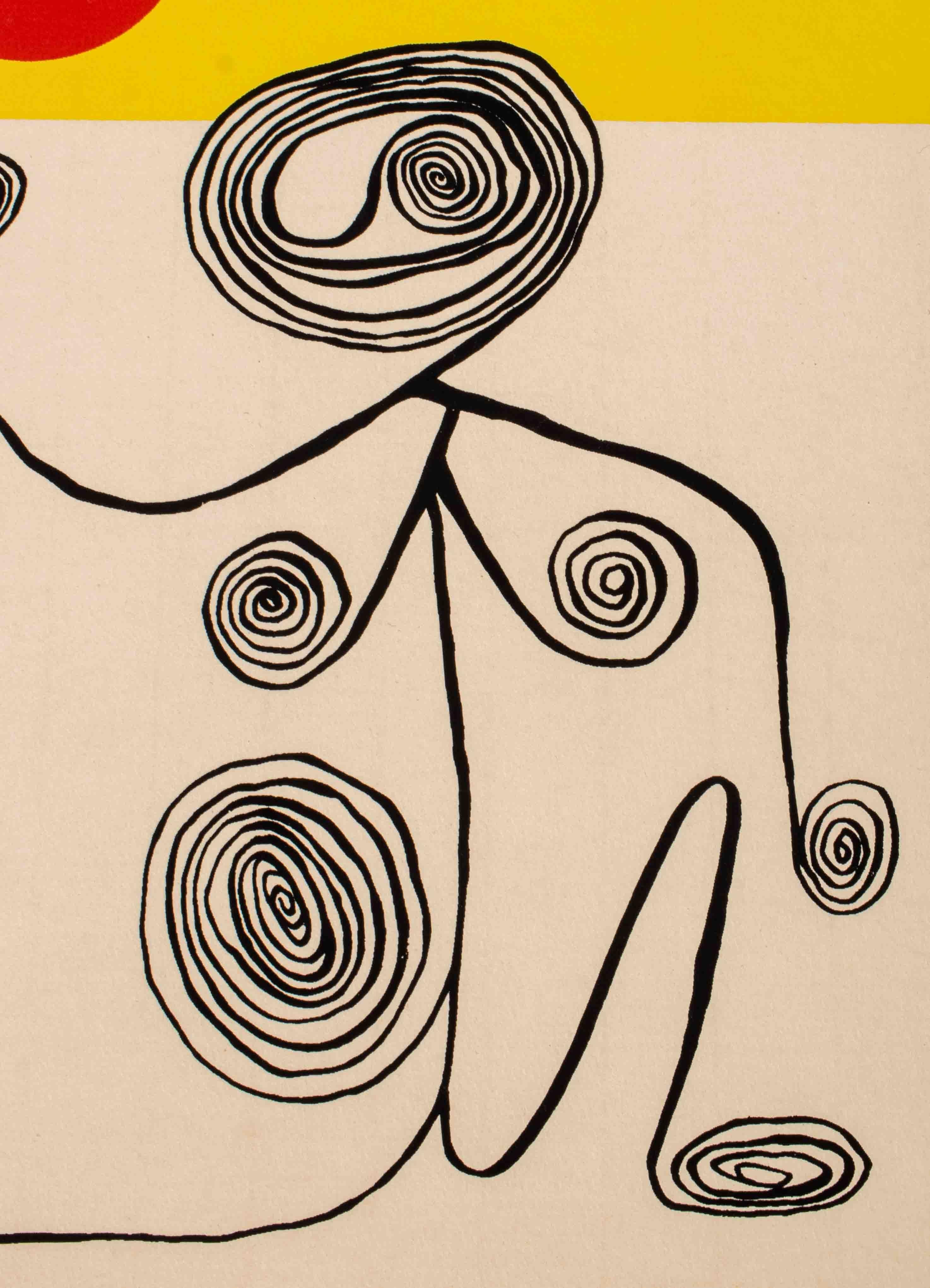 Paper Alexander Calder Wire Figure Lithograph For Sale