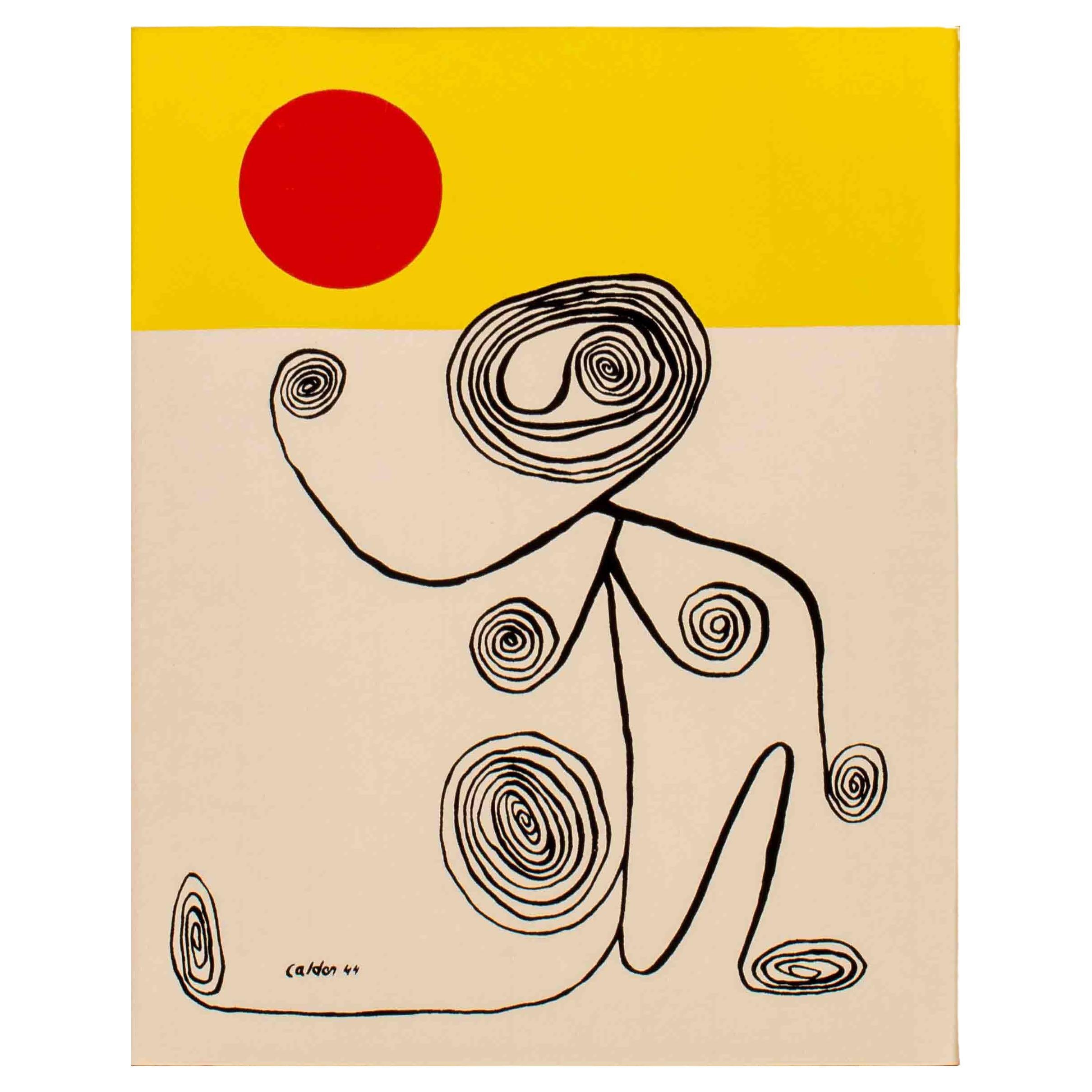 Alexander Calder Wire Figure Lithograph For Sale