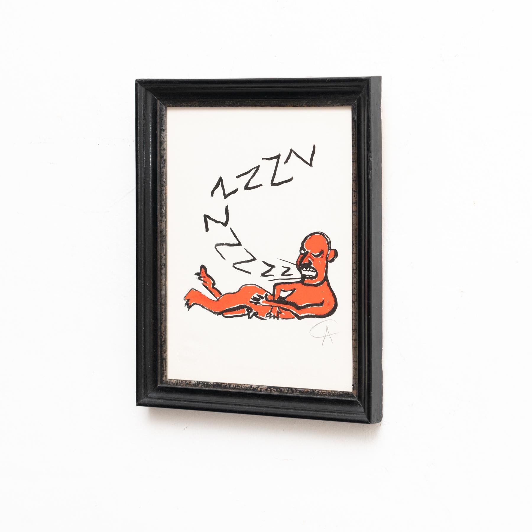Signed 'Z' photolithography by Alexander Calder, 1973.

Stamped rotogravure reproduction of series by Bolaffiarte. Limited edition of 5000.

Framed and signed in pencil.

In good original condition, with minor wear consistent with age and use,