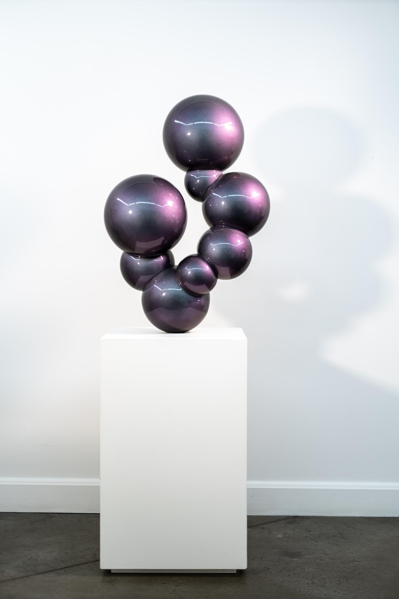 Ice Nebula 3 - polished, geometric, abstract, painted steel sculpture - Sculpture by Alexander Caldwell