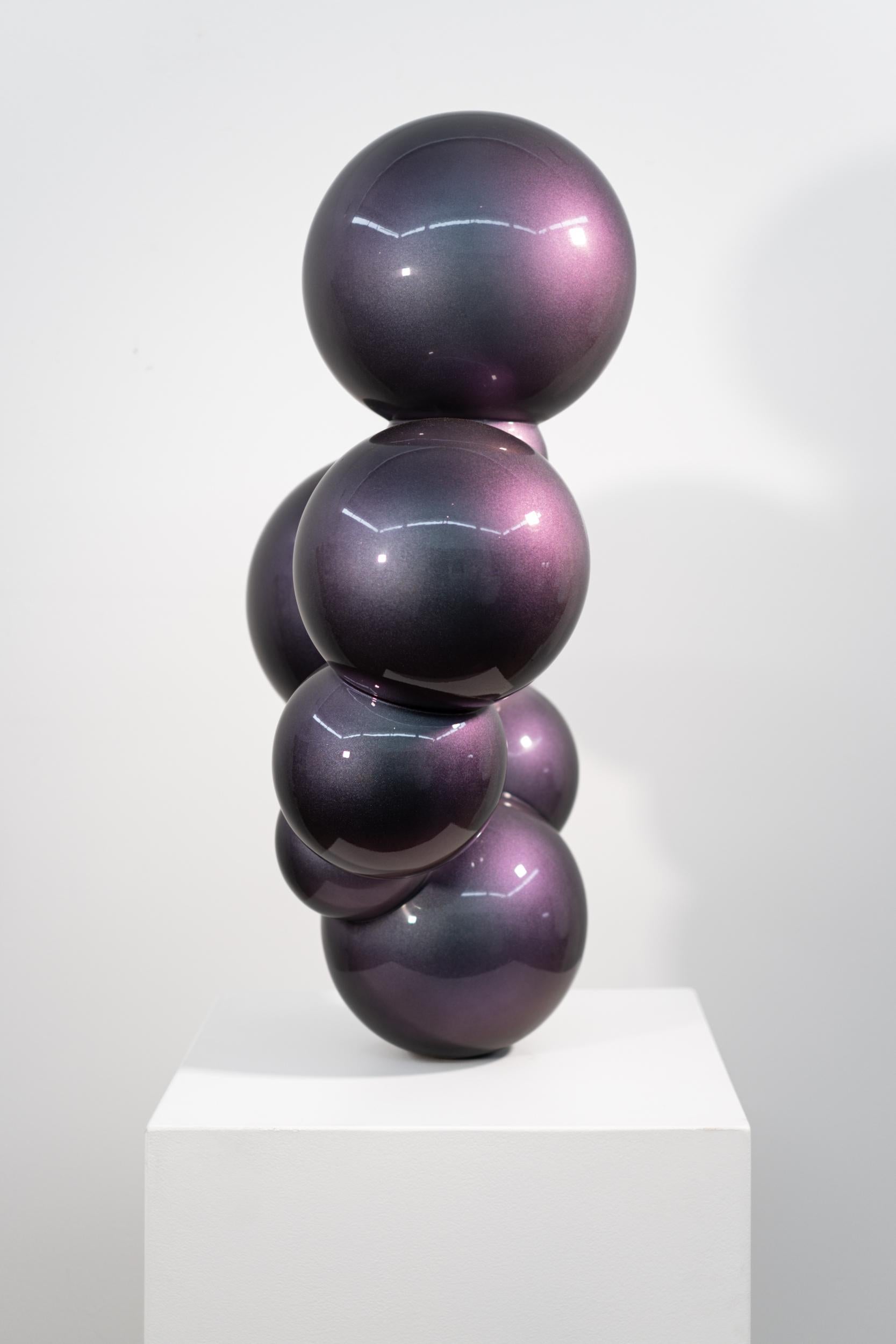 Ice Nebula 3 - polished, geometric, abstract, painted steel sculpture - Abstract Sculpture by Alexander Caldwell
