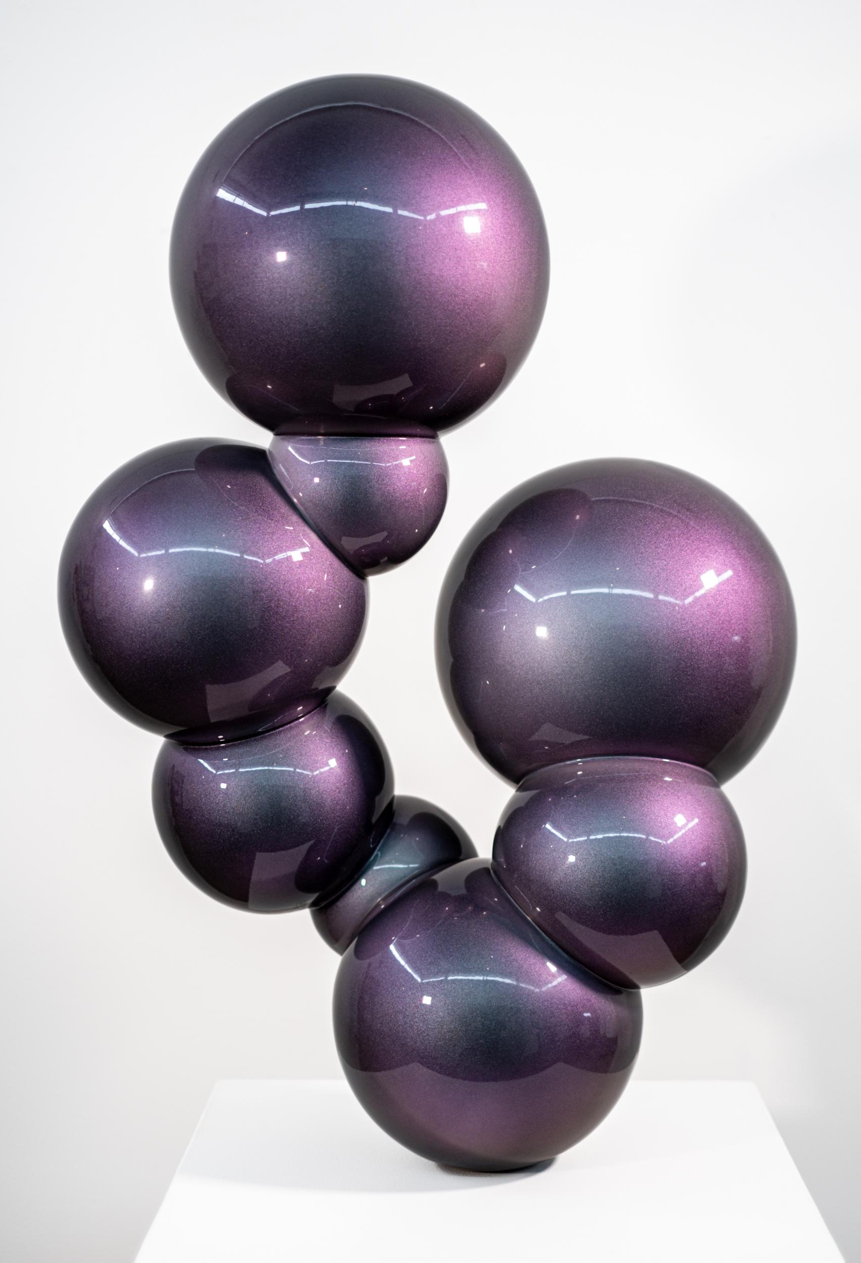 Ice Nebula 3 - polished, geometric, abstract, painted steel sculpture For Sale 1