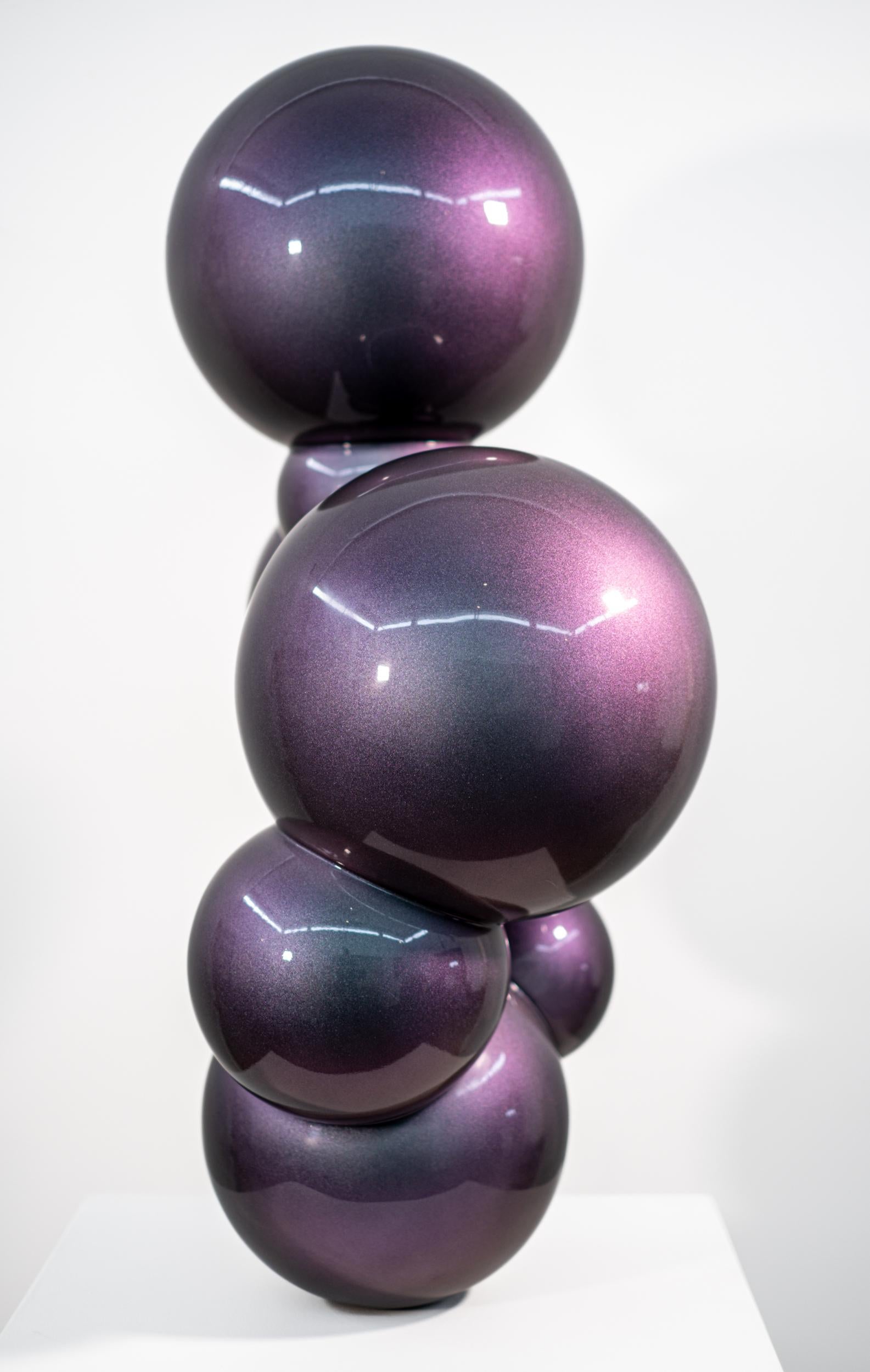 Ice Nebula 3 - polished, geometric, abstract, painted steel sculpture For Sale 2