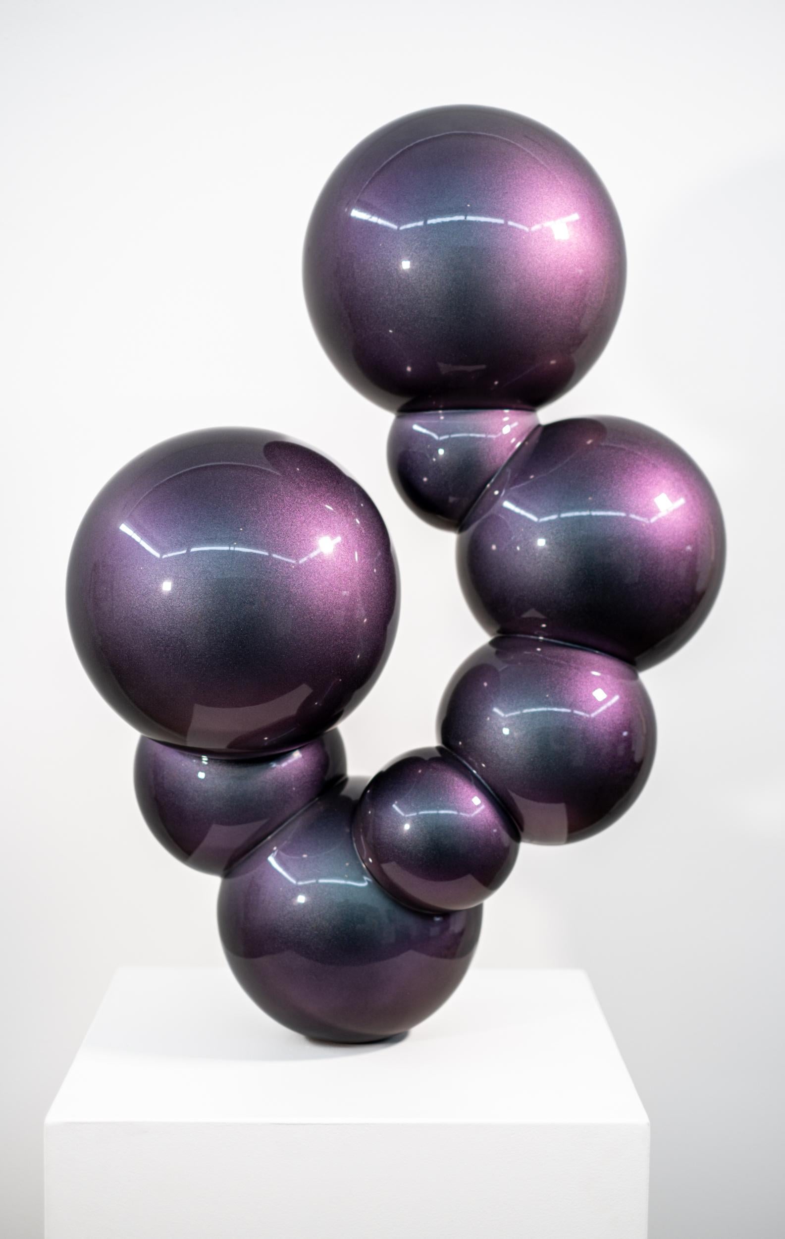 Ice Nebula 3 - polished, geometric, abstract, painted steel sculpture For Sale 3