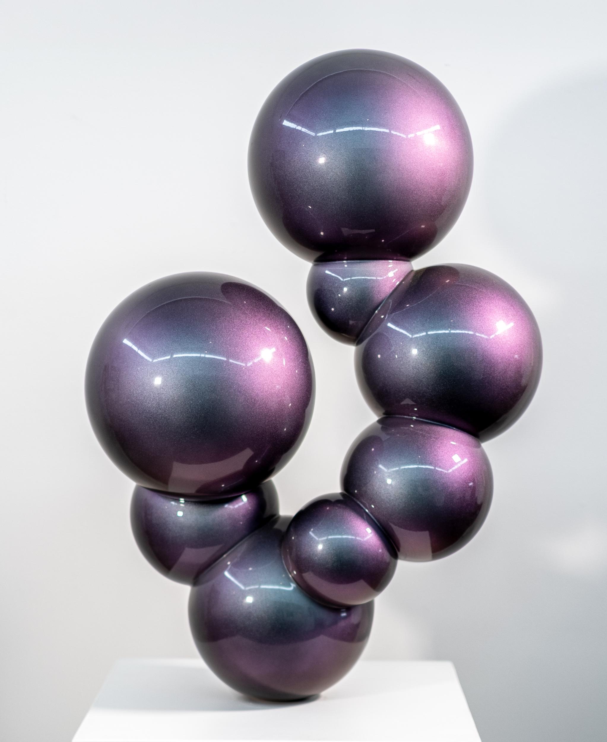 Alexander Caldwell Abstract Sculpture - Ice Nebula 3 - polished, geometric, abstract, painted steel sculpture