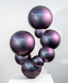 Nebulosa di ghiaccio 3 - scultura astratta in acciaio verniciato, geometrica e lucida