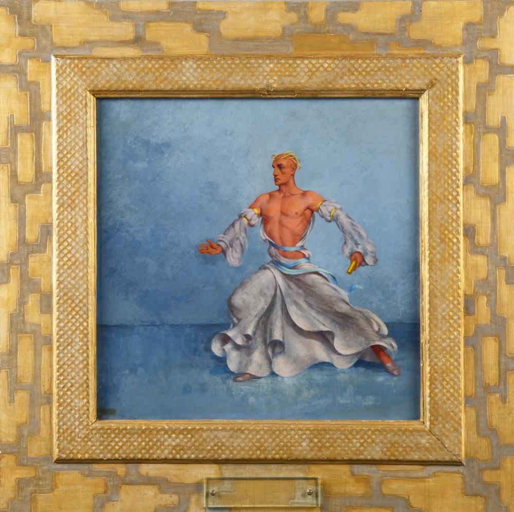Mid-Century Surrealism
Alexander Cañedo
Dancing Man
Oil on Canvas
ca. 1950’s

PAINTING DIMENSIONS:
Canvas: 44 x 44 cm (17-3/8 x 17-3/8 in.)
Framed: 68 x 68 cm (26-3/4 x 26-3/4 in.)

Alexander Cañedo (Mexican-American, 1902 – 1978) was born in Mexico