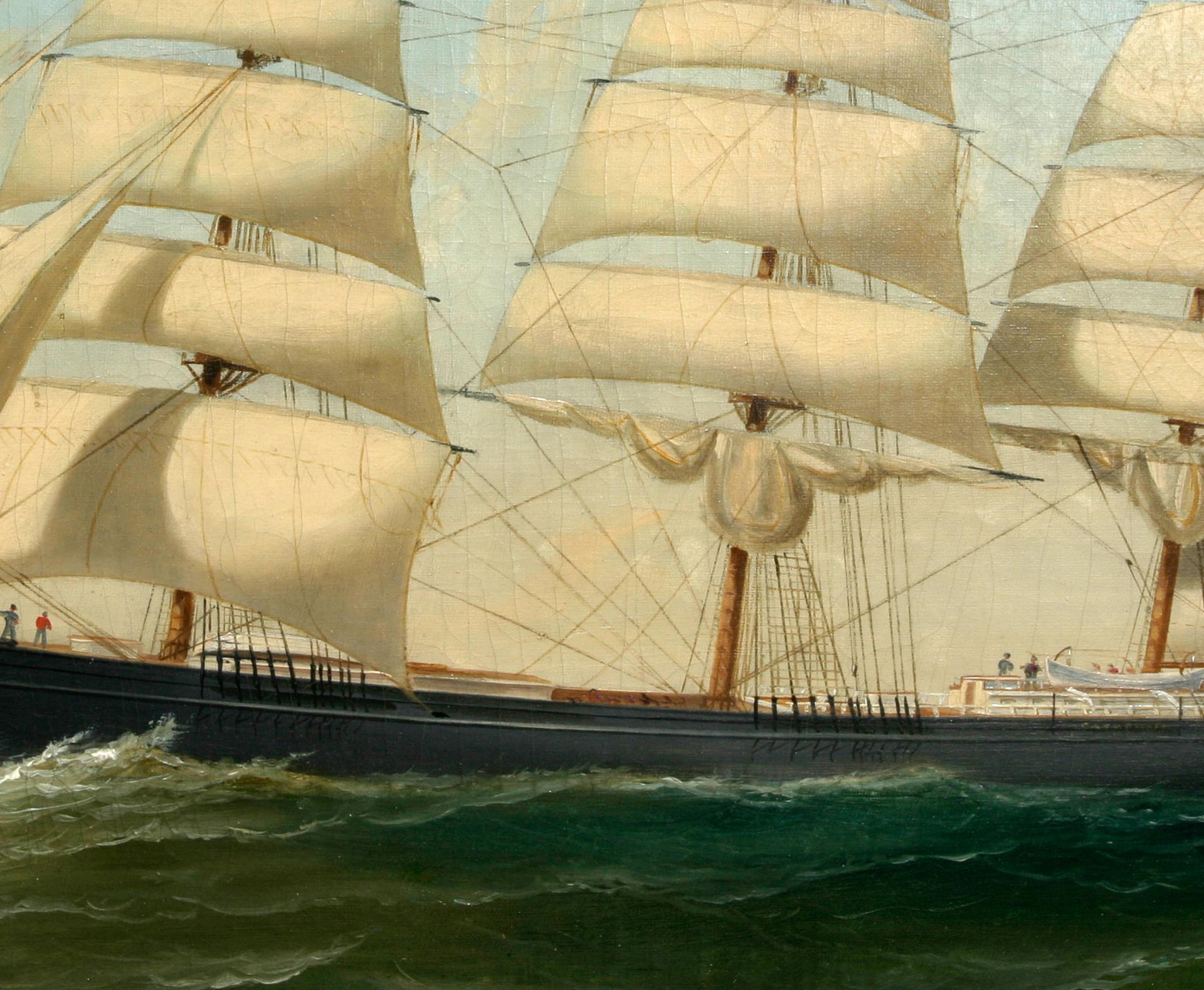 Full Rigged Ship GATHERER - Other Art Style Painting by Alexander Charles Stuart