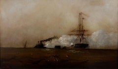 "El ataque del Merrimac" Alexander Charles Stuart, Batalla naval de la Guerra Civil