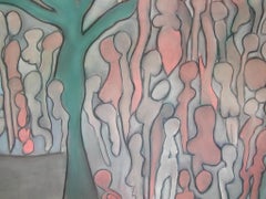 Lost Forrest, Abstract Pastel on Canvas, 2009, Unframed, 62x79 in