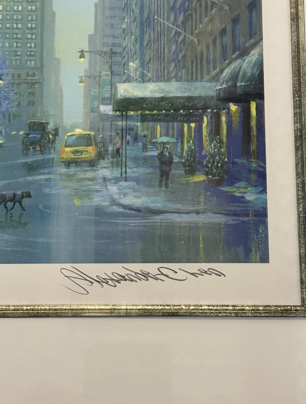 Alexander Chen signed and numbered Seriolithograph “Central Park south morning”. In good condition measures 30x24