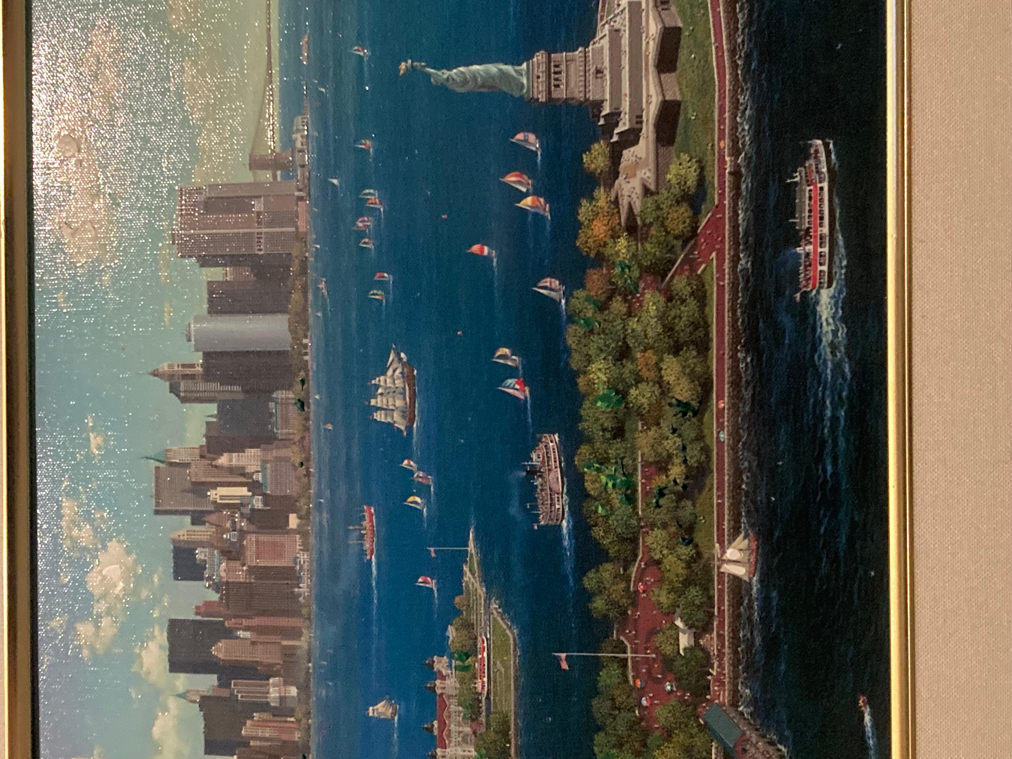 This is an embellished serigraph signed and numbered. In good condition. Measures 24x19
