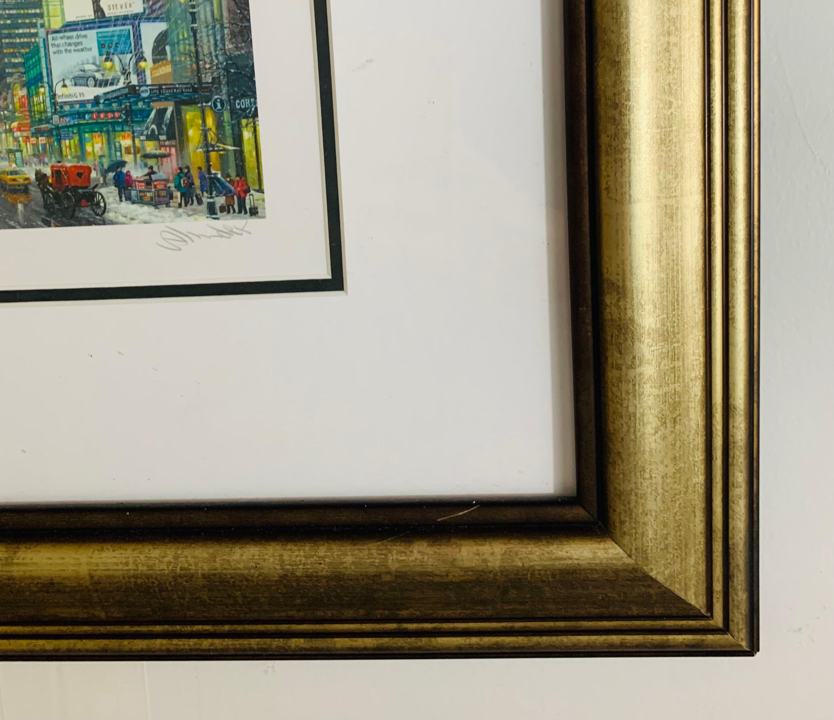 Modern Alexander Chen Empire State Building Print Signed and Numbered, Framed