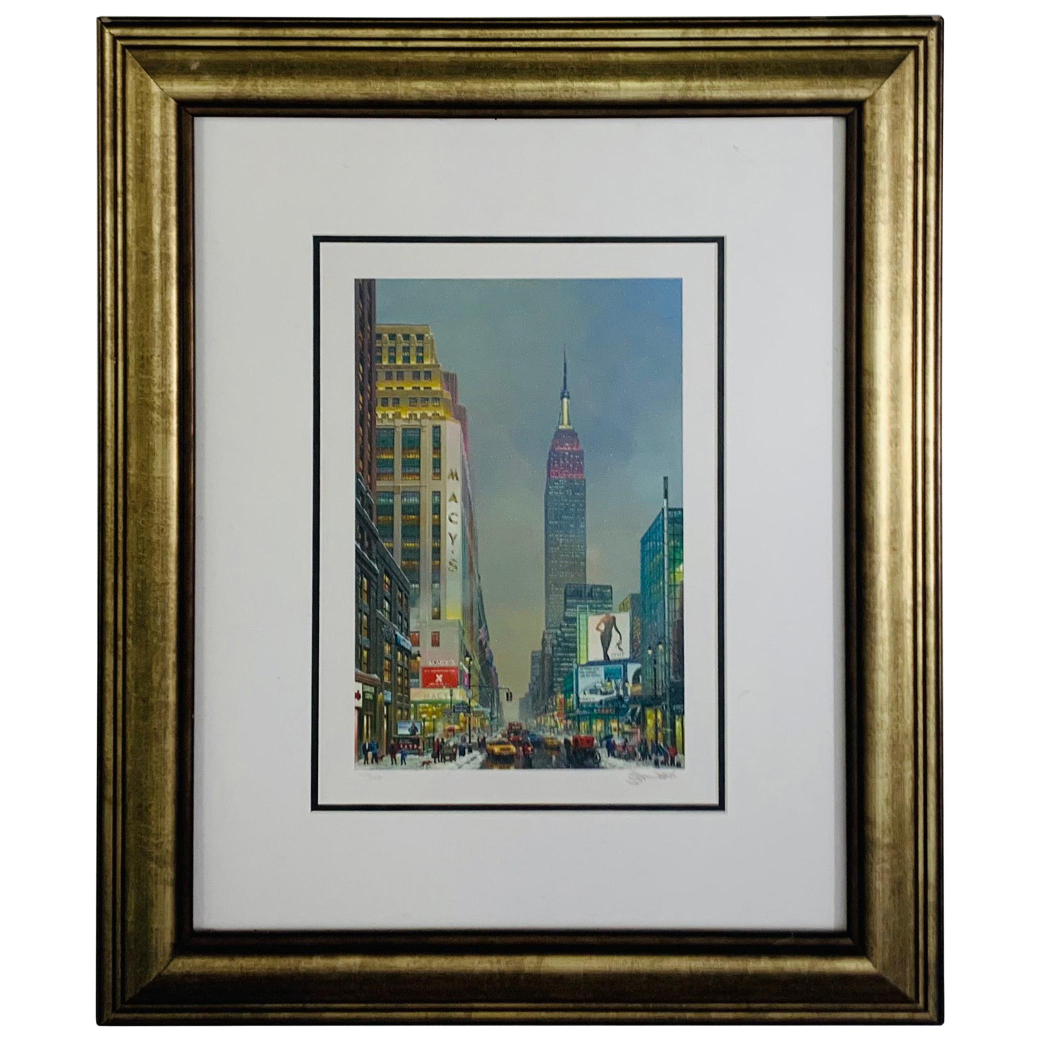 Alexander Chen Empire State Building Print Signed and Numbered, Framed