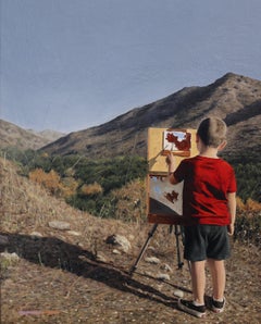"Big World (creato in collaborazione con Matthew Alexa)", olio su tela ACM.