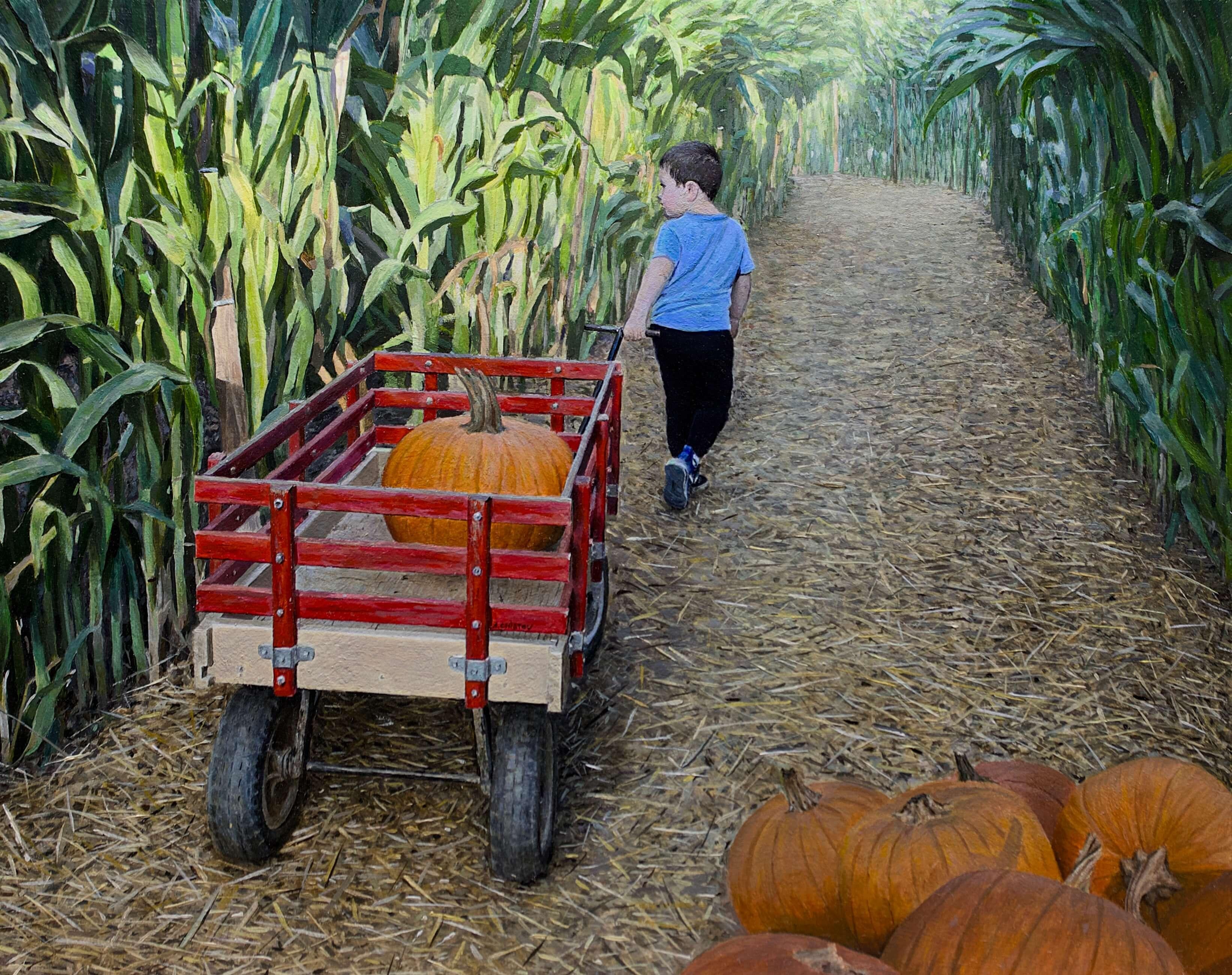 "Souvenirs d'octobre" (2025) Peinture portrait à l'acrylique sur panneau ACM