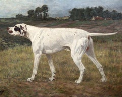 Ölgemälde auf Leinwand, Jagdhund von Alexander Clarys, Belgische Schule