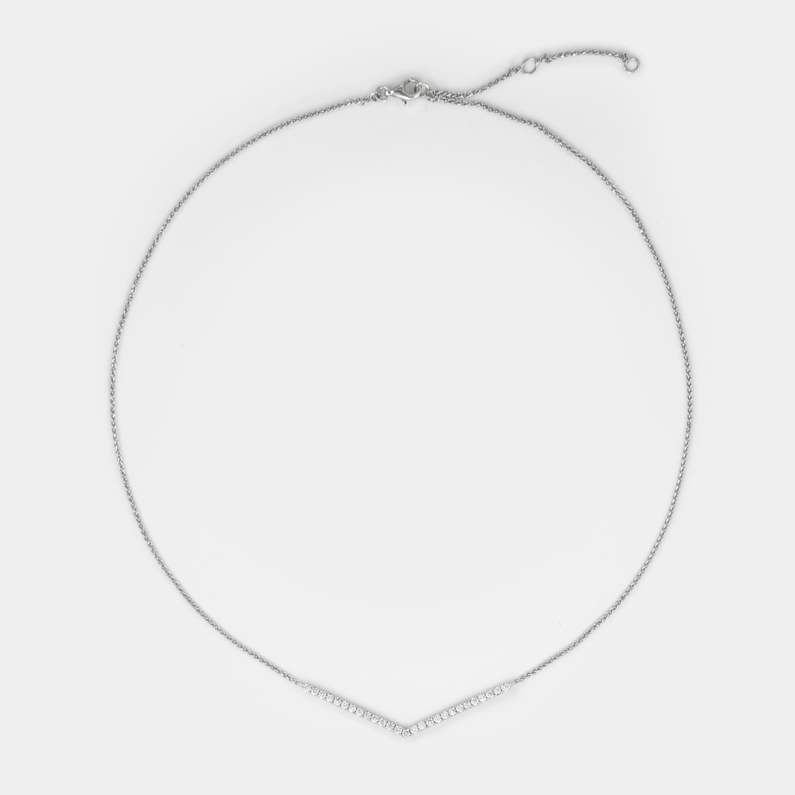 Modern Alexander Diamond Pendant Necklace 18 Karat White Gold For Sale