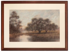 Antique Bayou with Oaks and Cypress