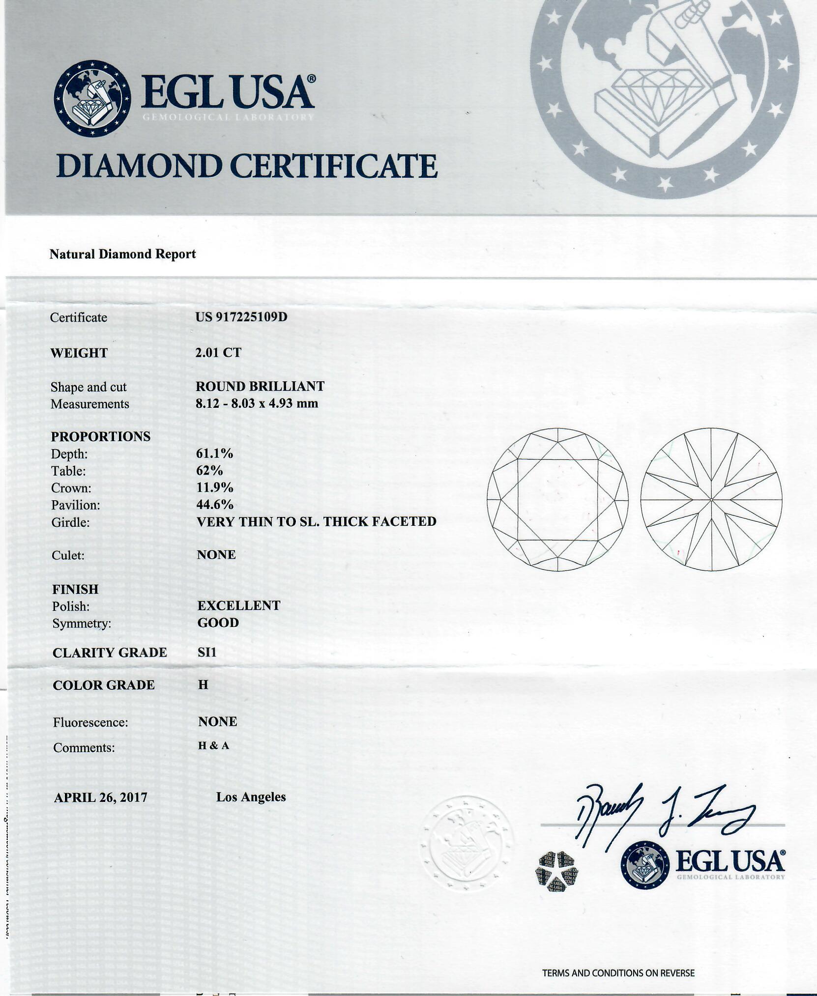 da uomo o donna Orecchini Alexander con diamante certificato EGL da 4,82 carati e aureola in oro 18 carati in vendita