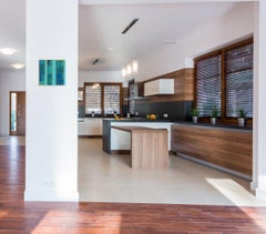 Elements No. 13 -Turquoise Blue Gold Organic Abstract Geometric Original Artwork