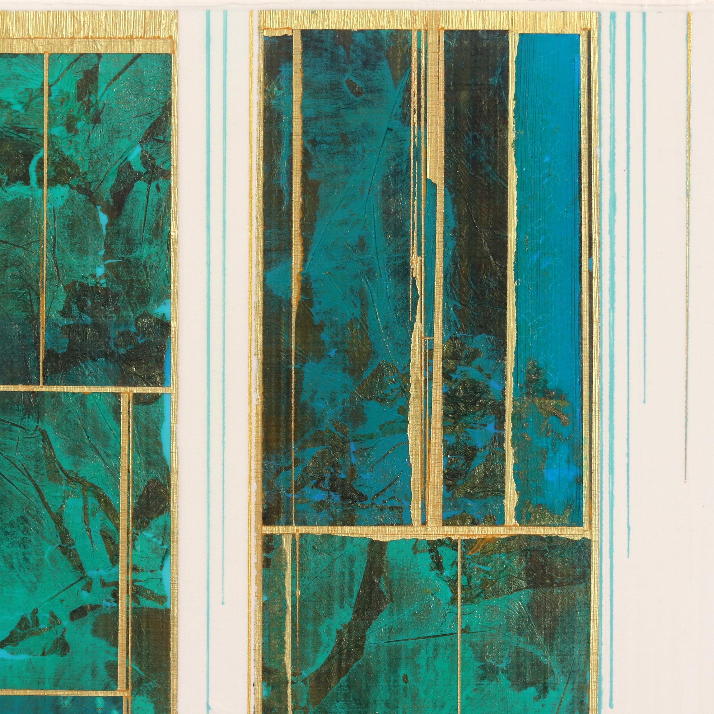 Alexander Eulerts Original-Mischtechnik-Gemälde auf Holzplatten sind abstrakte Projektionen von Welten, in denen divergierende Kräfte zu harmonischen geometrischen Interaktionen verschmelzen. Seine Inspiration schöpft er aus einer lebenslangen