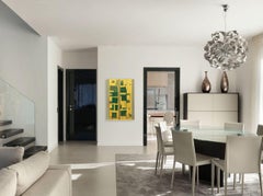 Streams No. 9 - Organic Abstract Geometric Original Painting Gold Green Red