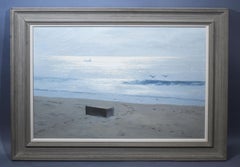 Antique American Moonlit Ocean Wave Seascape Alexander Farnham Oil Painting