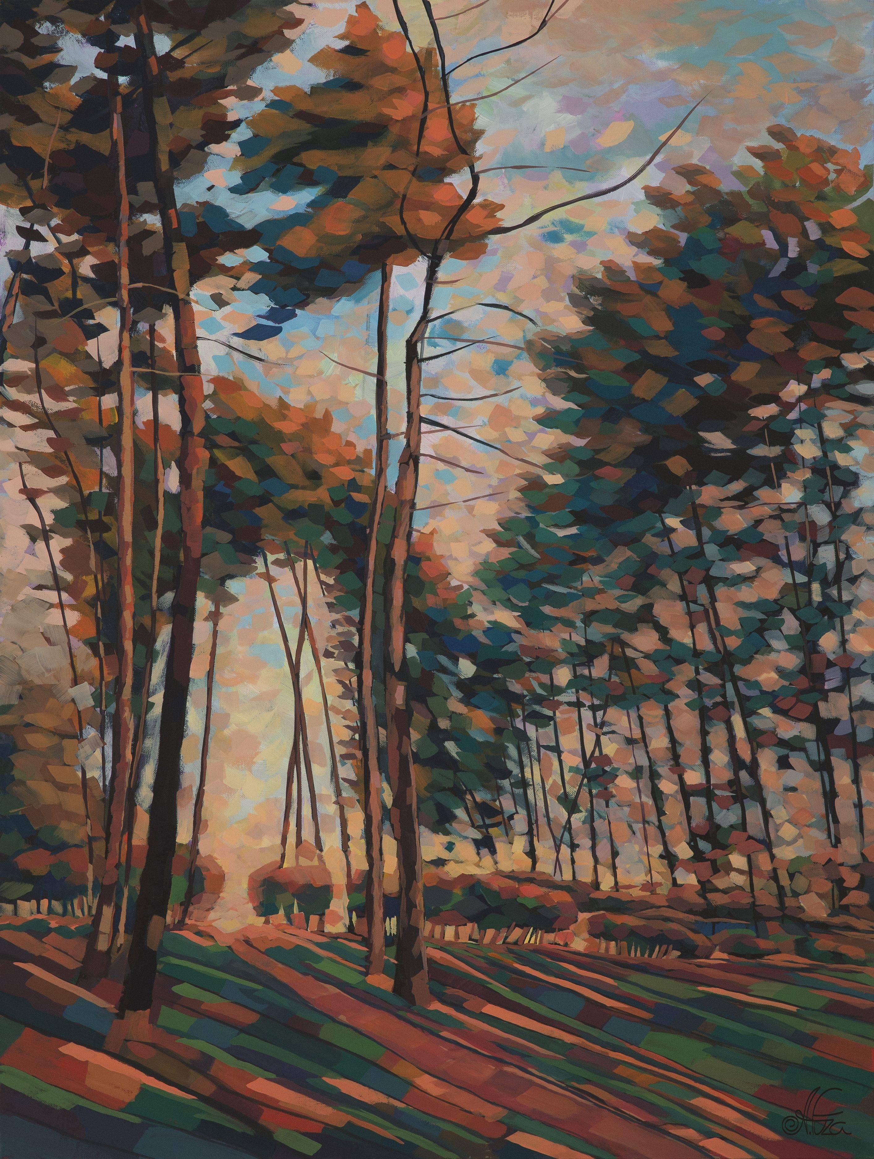 Une brise de forêt, peinture, acrylique sur toile - Painting de Alexander Fuza