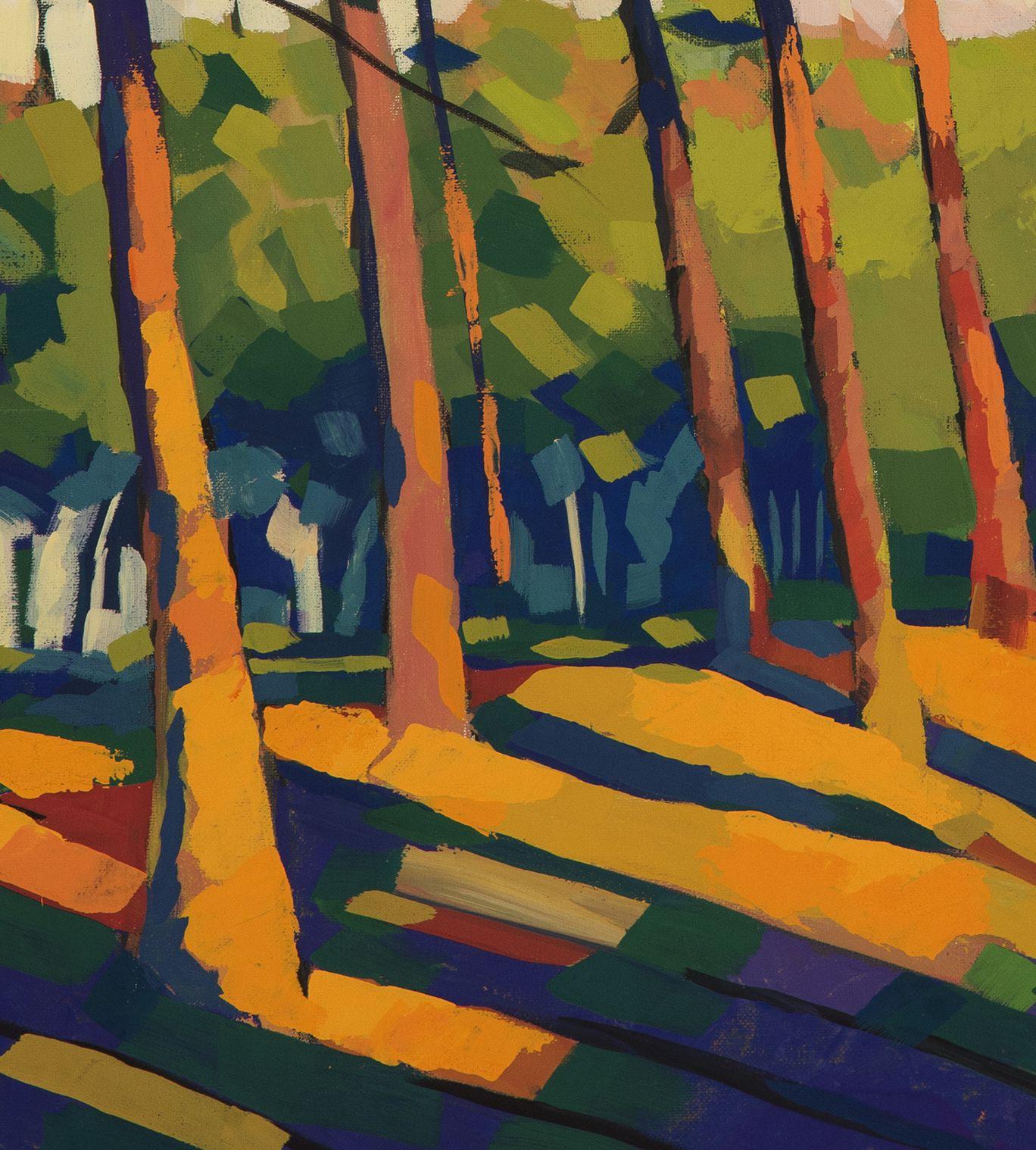 The forest is always mysterious, it always contains the secret of the universe. Especially when it is illuminated by the last rays of the evening. :: Painting :: Impressionist :: This piece comes with an official certificate of authenticity signed