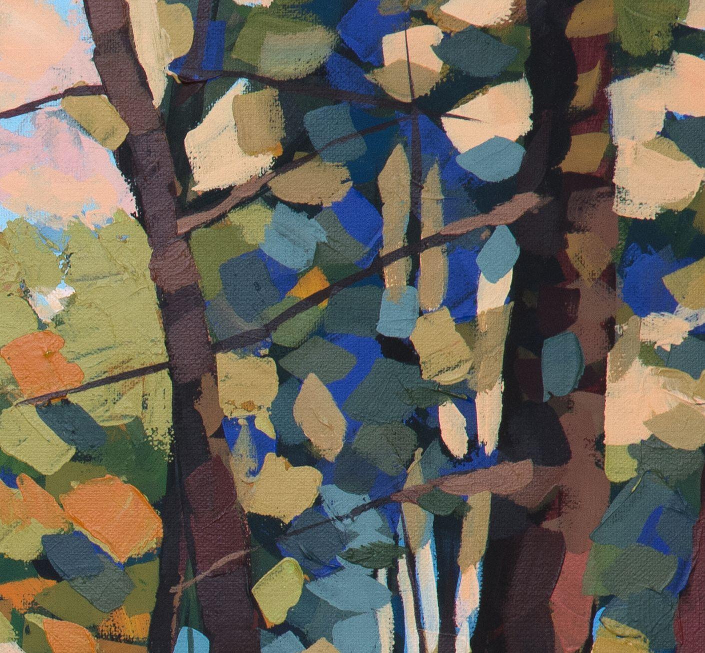 forest park, the summer landscape was written from nature in the style of Cubism, on the outskirts of New York, :: Painting :: Impressionist :: This piece comes with an official certificate of authenticity signed by the artist :: Ready to Hang: Yes