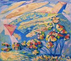 Fantasy Mountain Mountain, Peinture, Huile sur Toile