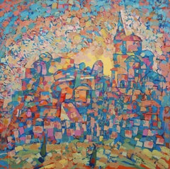 Old city, Painting, Oil on Canvas