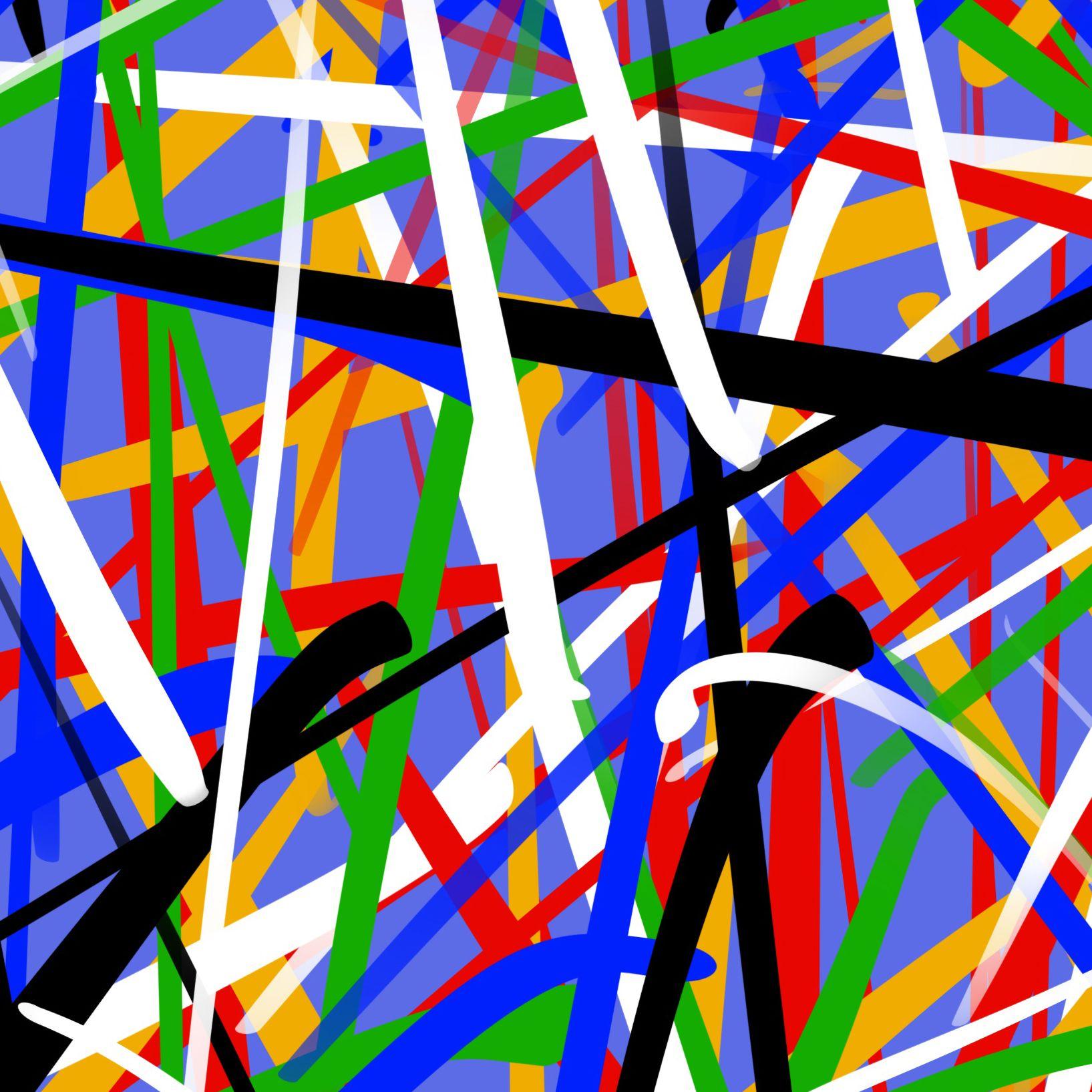 Abstraction, F, Digital on Other - Blue Abstract Print by Alexander Fuza