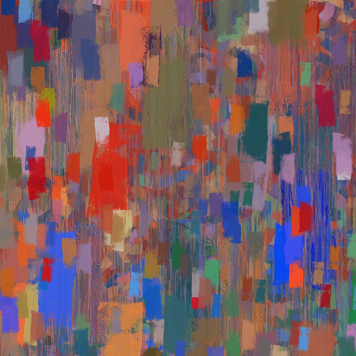 Field of fleurs, Digital on Other - Gris Abstract Print par Alexander Fuza