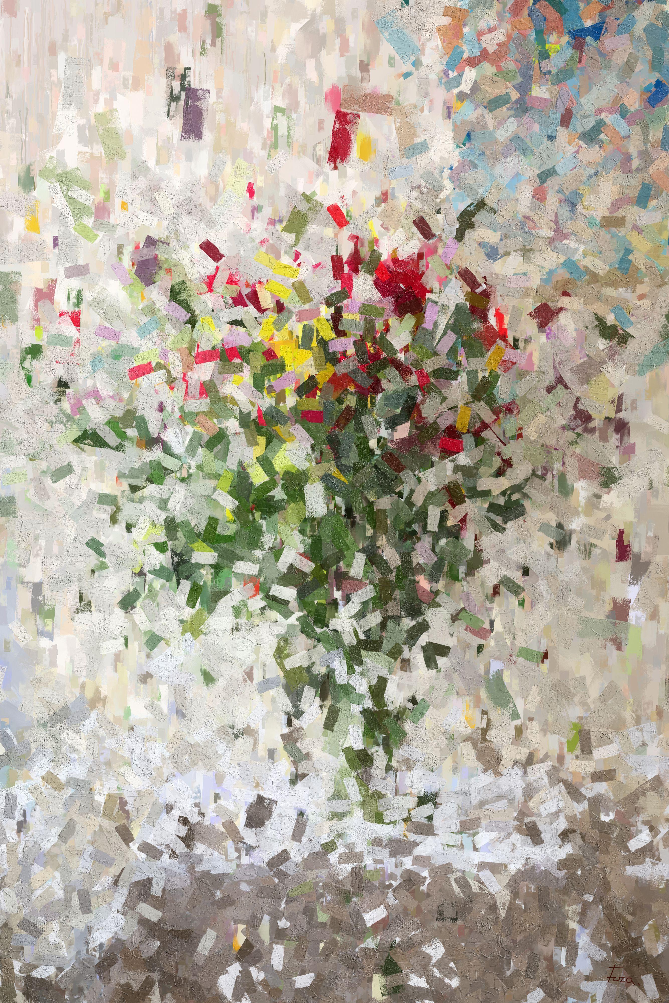 Alexander Fuza Abstract Print - Flowers for a birthday, Digital on Canvas