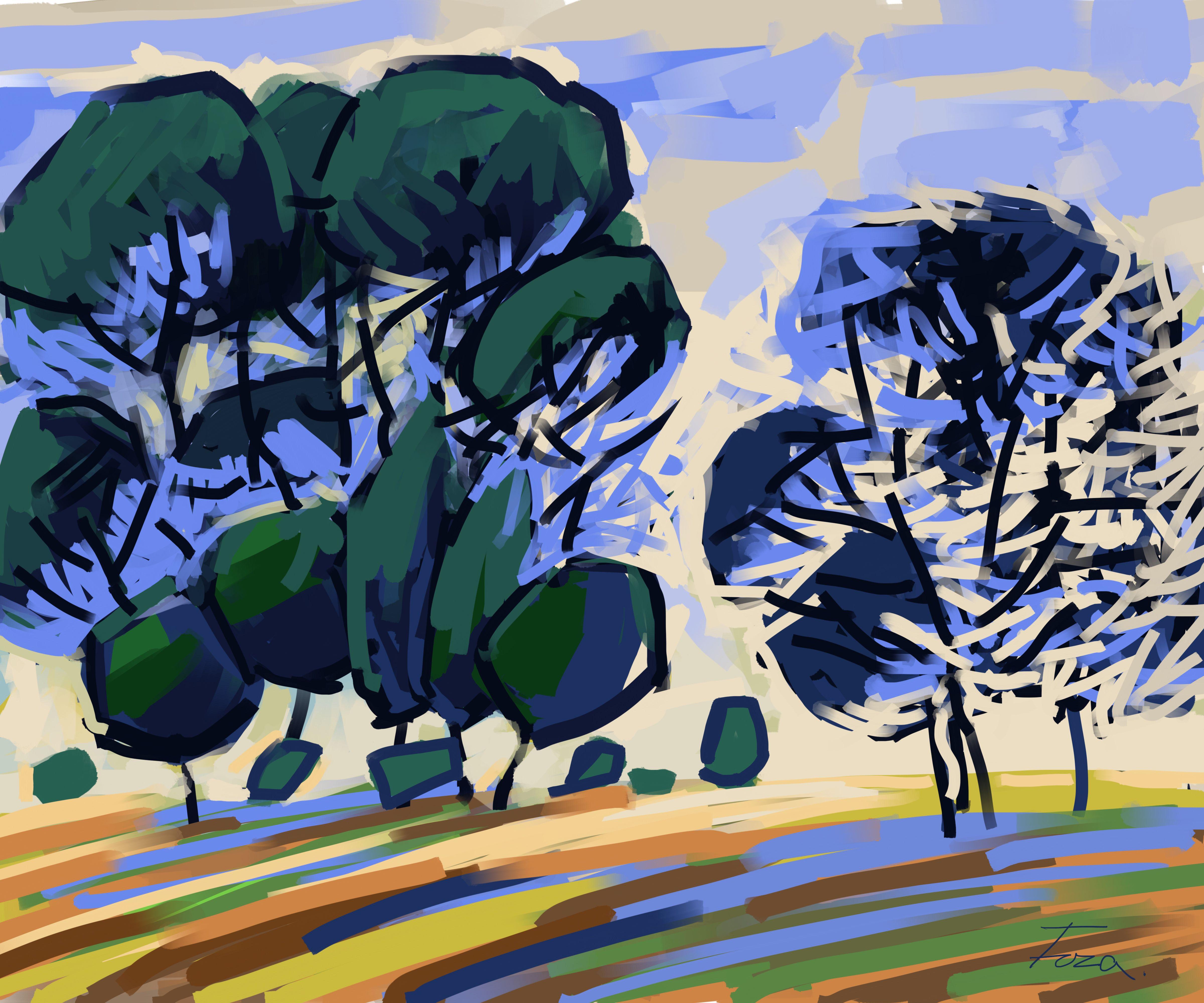 Alexander Fuza Abstract Print - Landscape abstract 1, Digital on Other